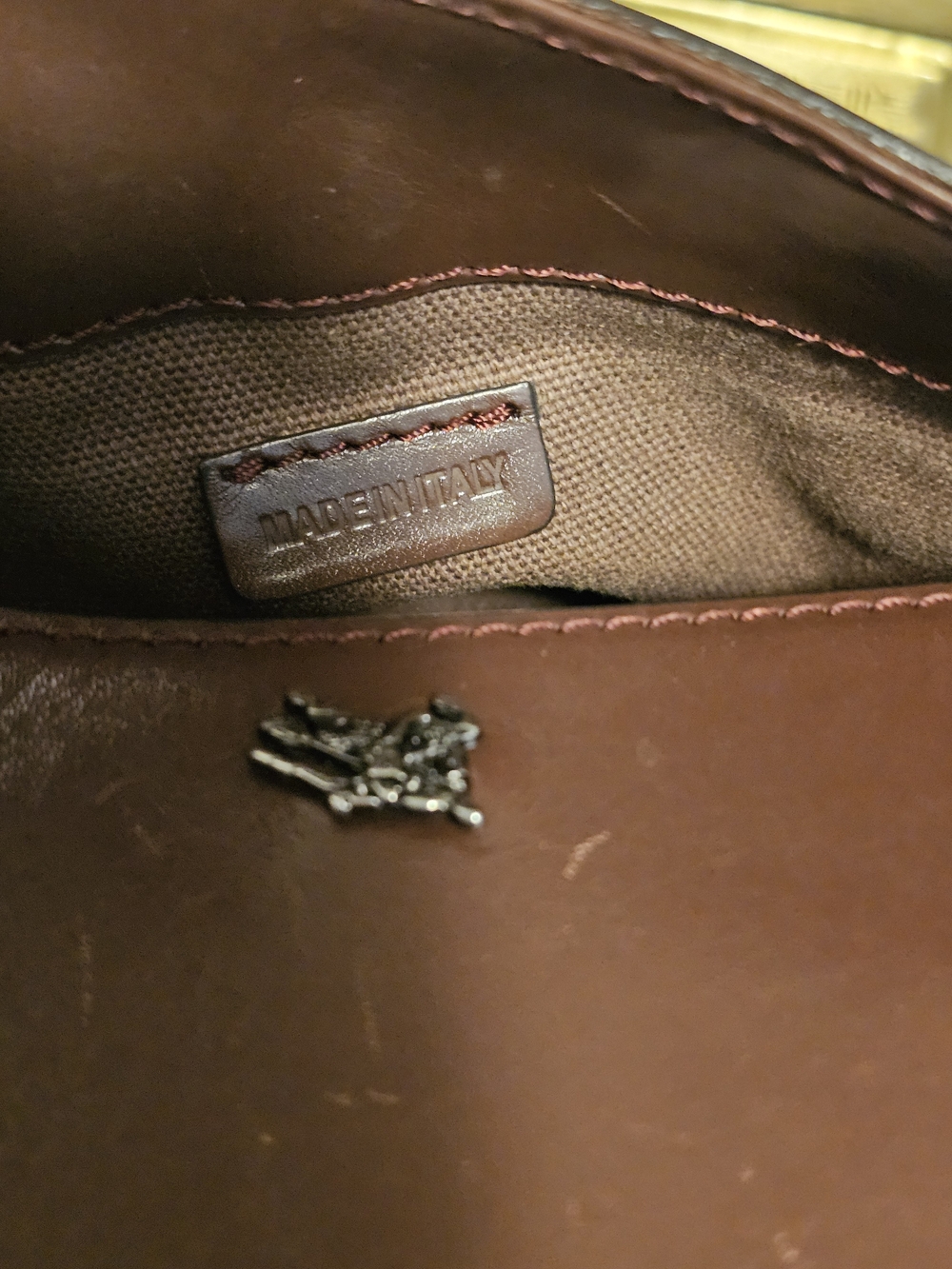 Vintage Burberry Brown Leather Women Bag
